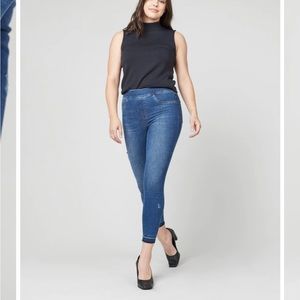 Spanx Distressed Ankle Skinny Jeans - Medium Wash